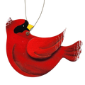 Wooden Cardinal Ornament - In flight Looking Back Right
