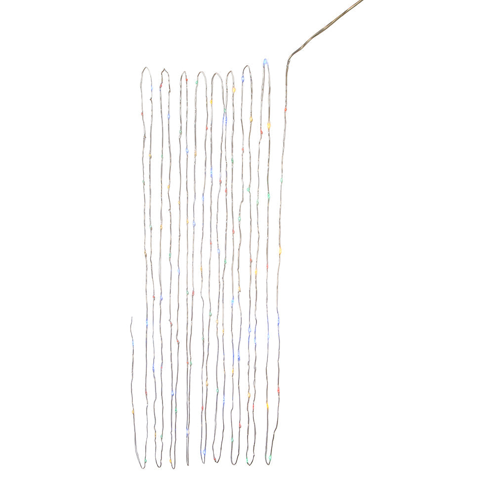 100-Light Battery Operated Multicolor Fairy Lights - Silver Wire