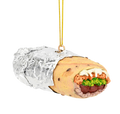 Burrito Wrapped in Tin Foil Food Christmas Ornament