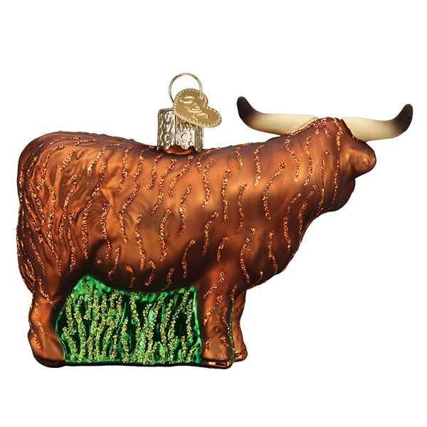 Highland Cow Glass Ornament