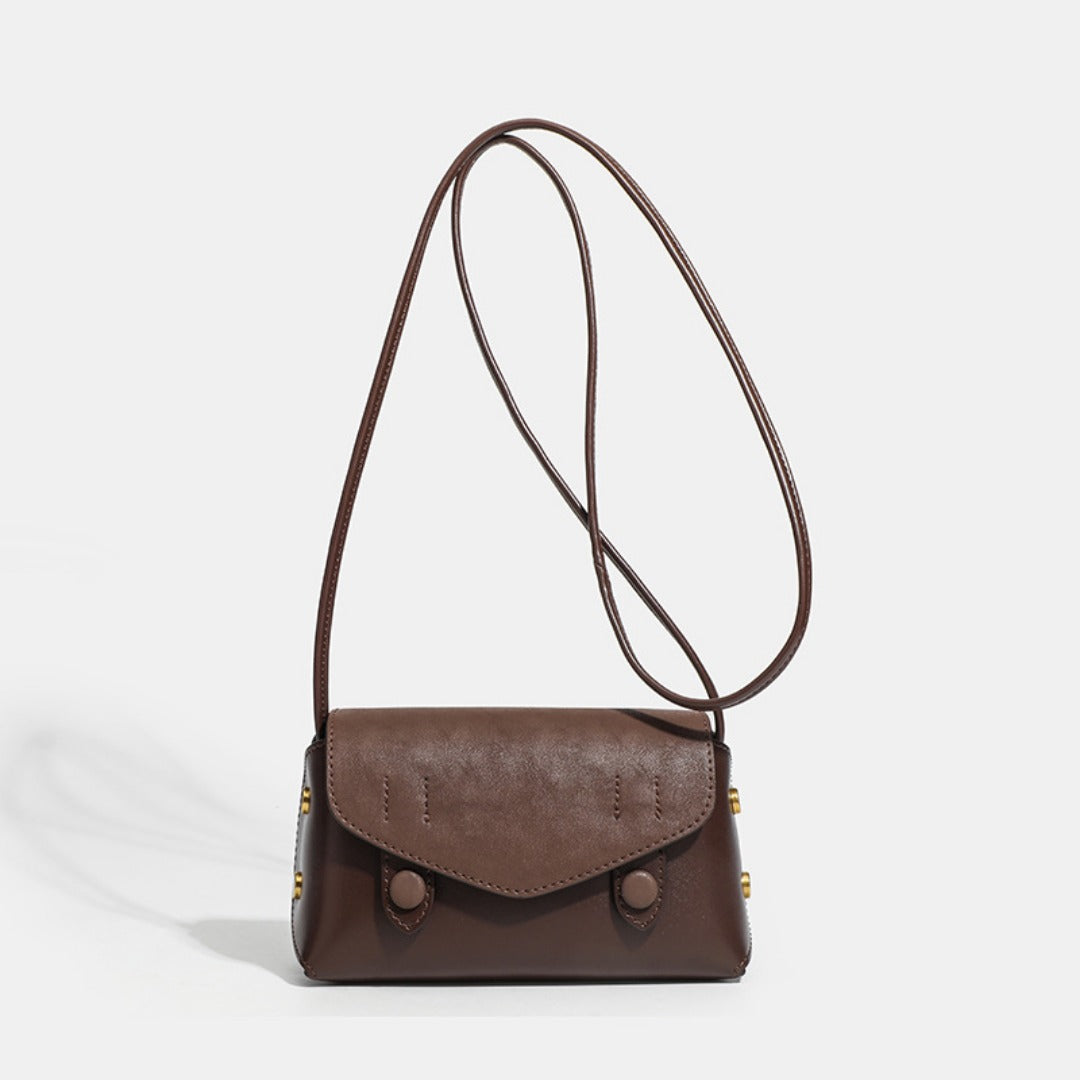 Elegant Coffee Small Square Bag – Versatile Autumn and Winter Messenger Bag for Women