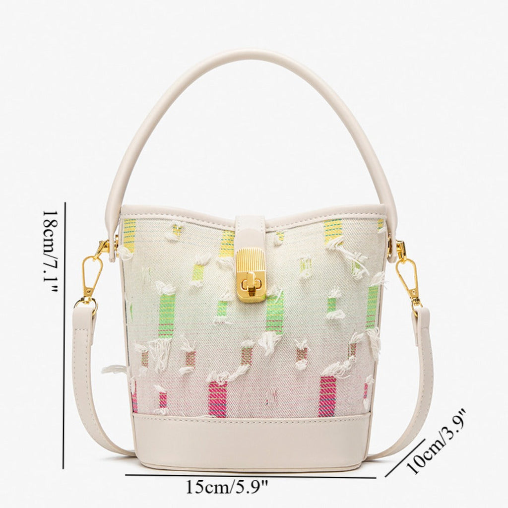 Fashion casual bucket bag, simple handbag, small tote bag, versatile commuter shoulder Crossbody bag
