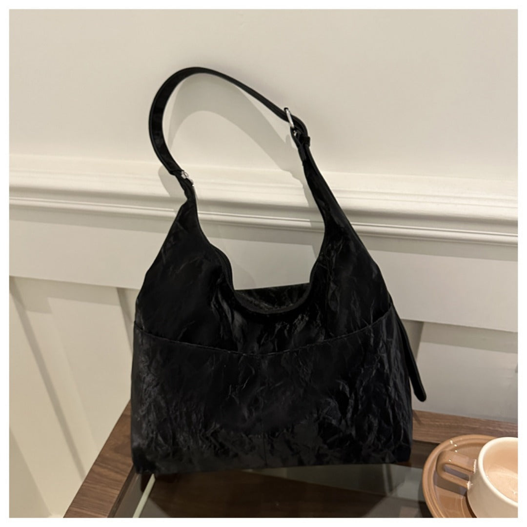 Soft large capacity hobo bag, women's summer work shoulder bag, shoulder bag, casual commuter tote bag