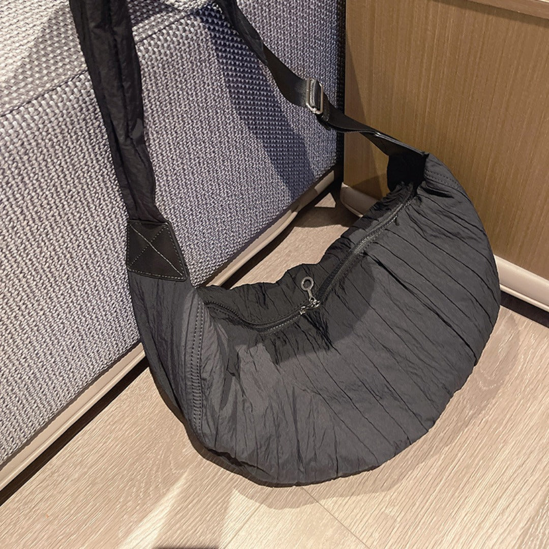 Nylon shoulder shoulder crescent bag, hobo bag for women, French women shoulder bag, crossbody bag lightweight