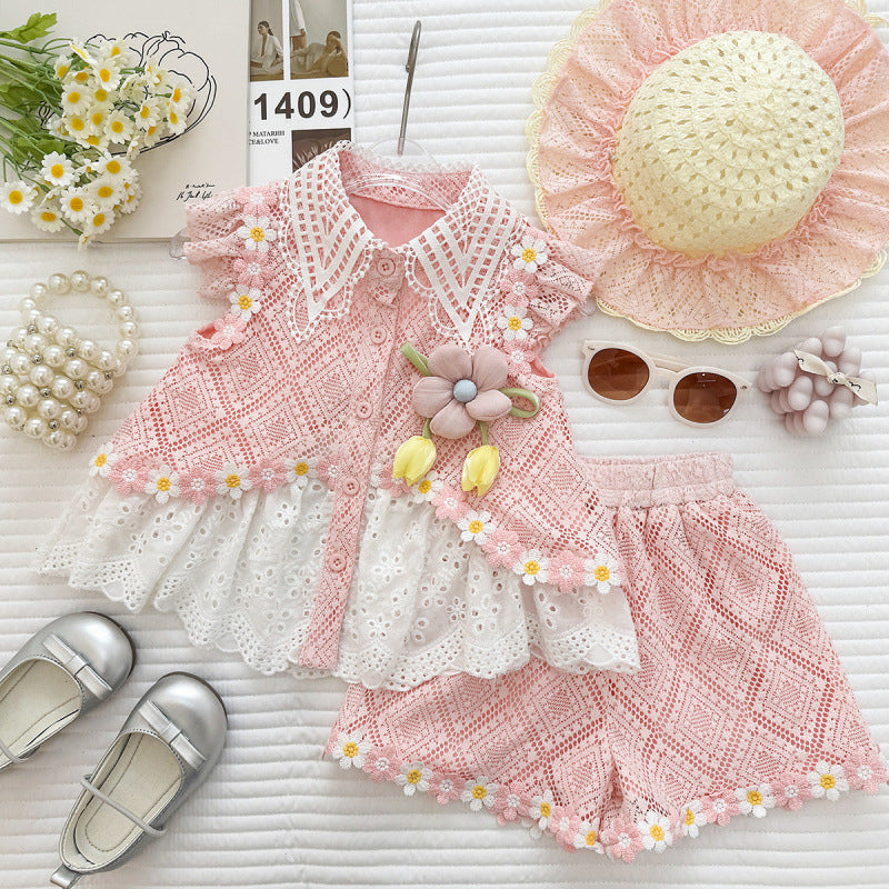 Summer Korean-style Sweet And Stylish Two-piece Set For Baby Girls
