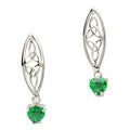 Celtic Trinity Stone set Silver Earrings