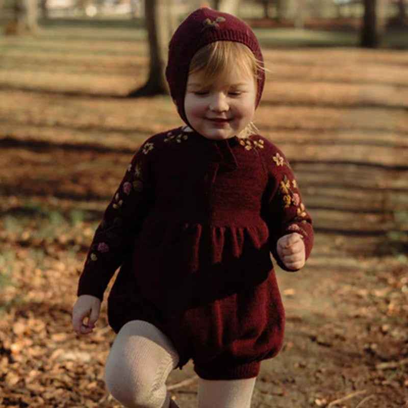 Baby Embroidery Long Sleeve Butt Wrap Clothes Wool