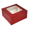 Bakery Box - 4 Cup Cakes or Cookies - Red Foil
