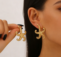 Trendy Ocean Starfish Geometric Earrings