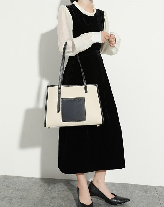 Women tote bag trendy fashion simple large capacity ladies shoulder bag 8001
