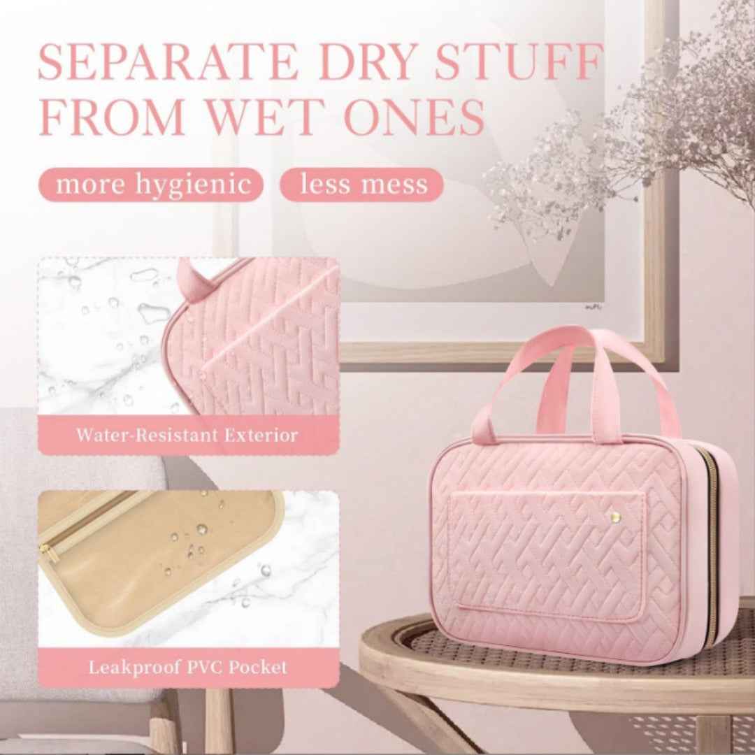 Travel Wash Bag, Portable Cosmetic Bag with Hook, Travel Ladies Wash Bag, Toiletry Bag