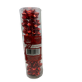 9 Tiny Metallic Bows In A Tube - Red Metallic