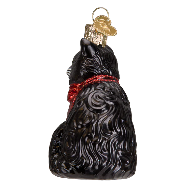 Tuxedo Kitty Glass Ornament
