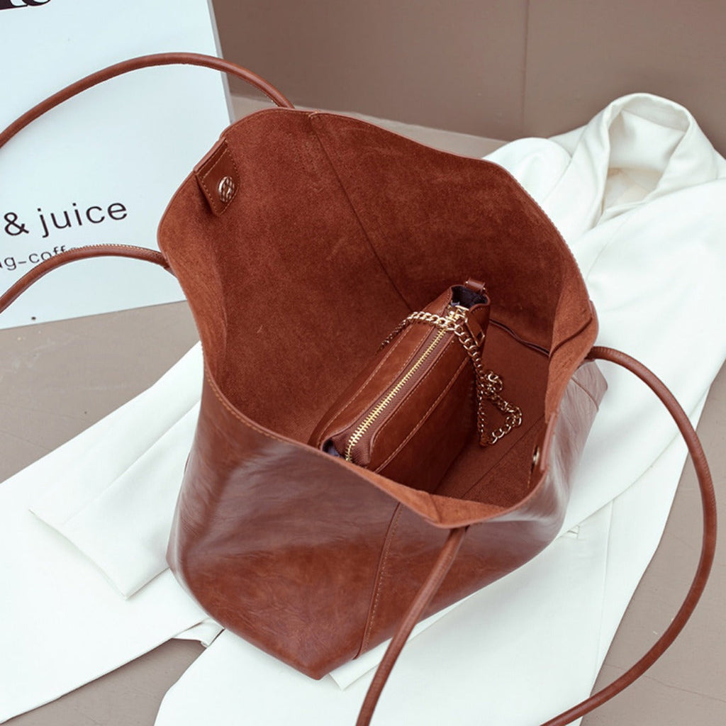 Design women's large capacity tote purse, vintage commuter shoulder bag, versatile underarm tote bag, top handle purse