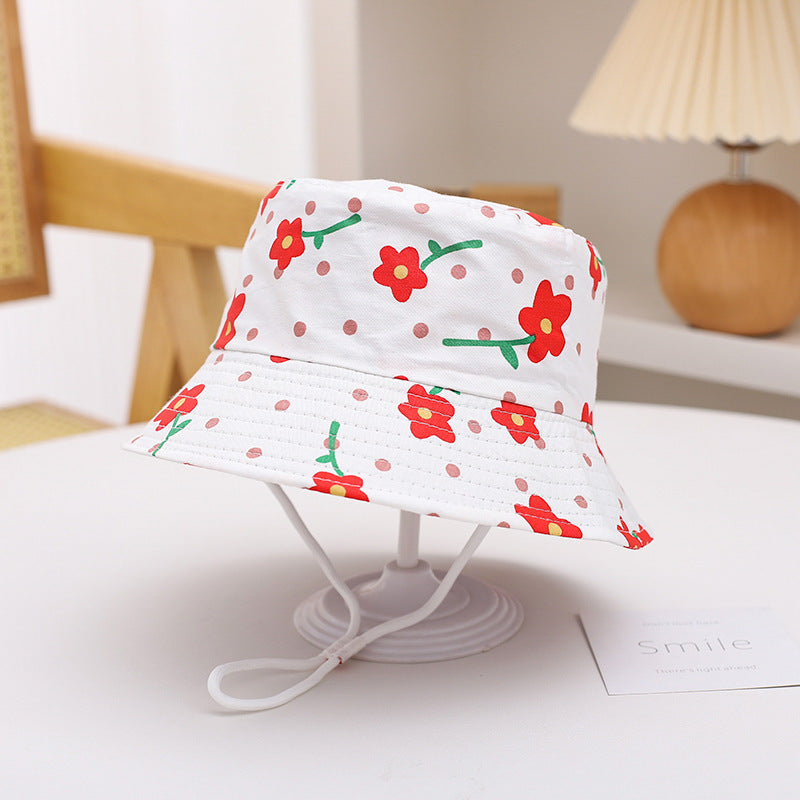 Printed Bucket Hat Cute Car Dinosaur Summer Beach Pure Cotton Fisherman Hat For Babies