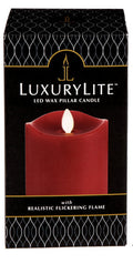 LED Wax 3x6 Pillar Candle - Red