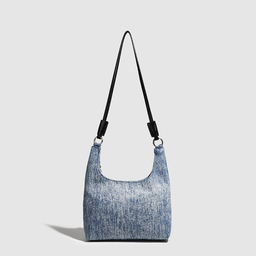 Simple retro small bucket bag, Versatile denim shoulder bag, Chain bag Crossbody bag, slouch hobo purse