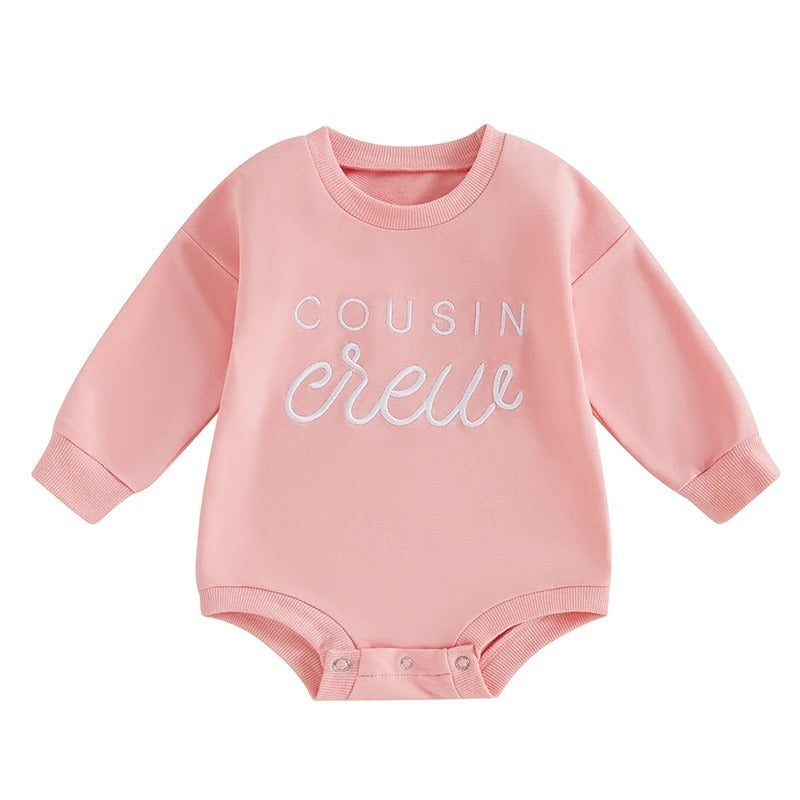 Embroidered Letters Long-sleeve Jumpsuit