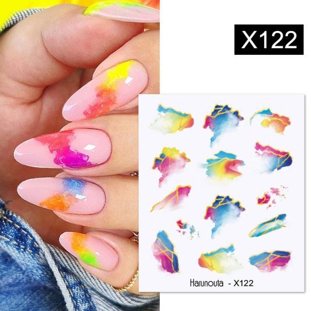 Egg Shell French Lines Water Decals Sticker Geometric Flowers Leaves Bubble Design Slider For Manicuring Nail Art Manicure Lips Nail Art Decorations Slider Nail Art Stickers Decals Nail Art Supplies Valentines Day 3D Self-Adhesive Nail Decorations