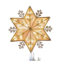 Lighted Snowflake 10" Tree Topper - Gold