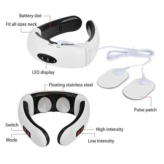 Electric Neck Massager and Pulse Back 6 Modes Power Control
