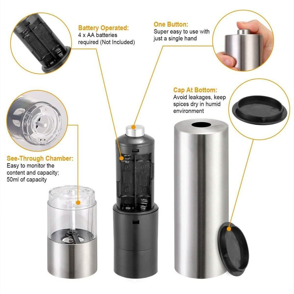 Electric Salt Pepper Grinder with Light Adjustable Coarseness