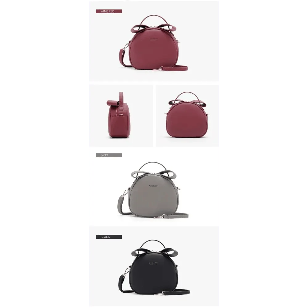 Elegant Cute Geometrical Women Handbag Soft PU Leather Women's Crossbody Messenger Bags Round Ladies Shoulder Bag
