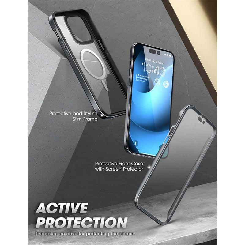 Elegant iPhone 14 Pro Max Case 6.7" Strong Edges Slim Frame Clear Protective Case with Built-in Screen Protector Compatible Shockproof Thin Clear Case Luxury Case For Smartphone