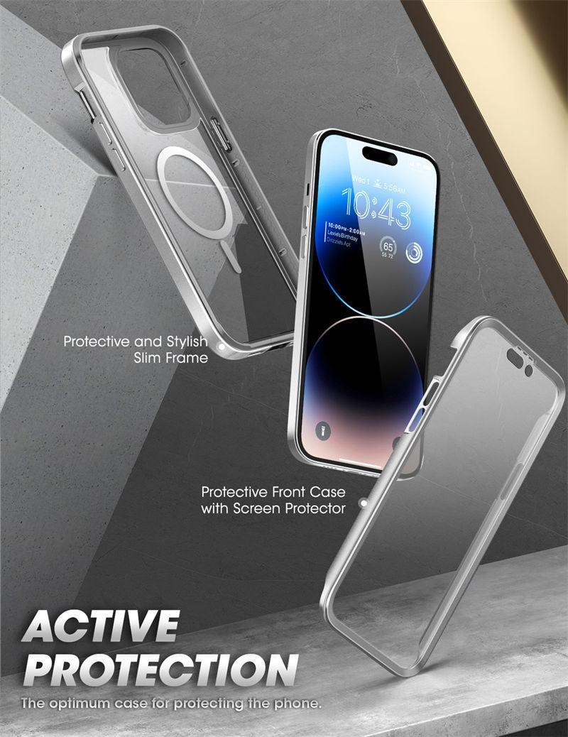 Elegant iPhone 14 Pro Max Case 6.7" Strong Edges Slim Frame Clear Protective Case with Built-in Screen Protector Compatible Shockproof Thin Clear Case Luxury Case For Smartphone