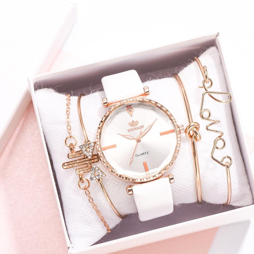 Elegant Style Fashion Womens Watch Luxury Leather Band Analog Quartz Wrist Watch Women Dress Leather Band Thin Minimalist Casual Simple Dress Analog Quartz Wristwatch