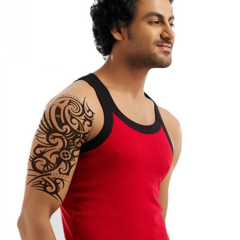 Elegant Temporary Waterproof Tattoos Big Tribal Sticker Black Large Body Art Makeup Fake Tattoo For Mens Womens
