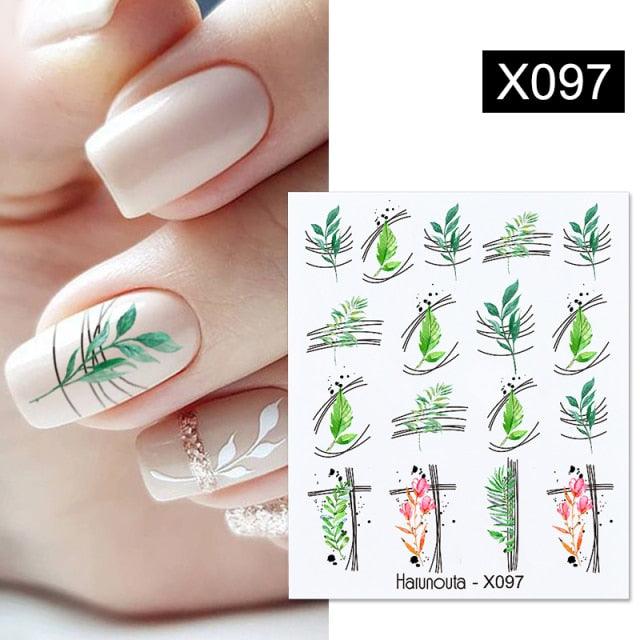 Embossed Nails Sticker 3D Flower Leaves Slider Water Transfer Nail Decals for Nail Art Transfer Sticker  3D Wave Design Decoration for Women Girls Art Stickers Decal Decoration Metallic Curve Strip Line Nail Decor