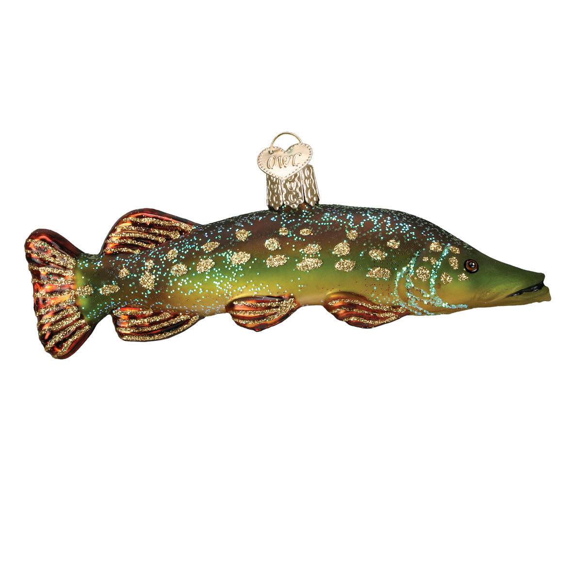Pike Fish Glass Ornament