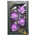 Krebs Value Glass Ornament 4 pack - Santa on Lilac