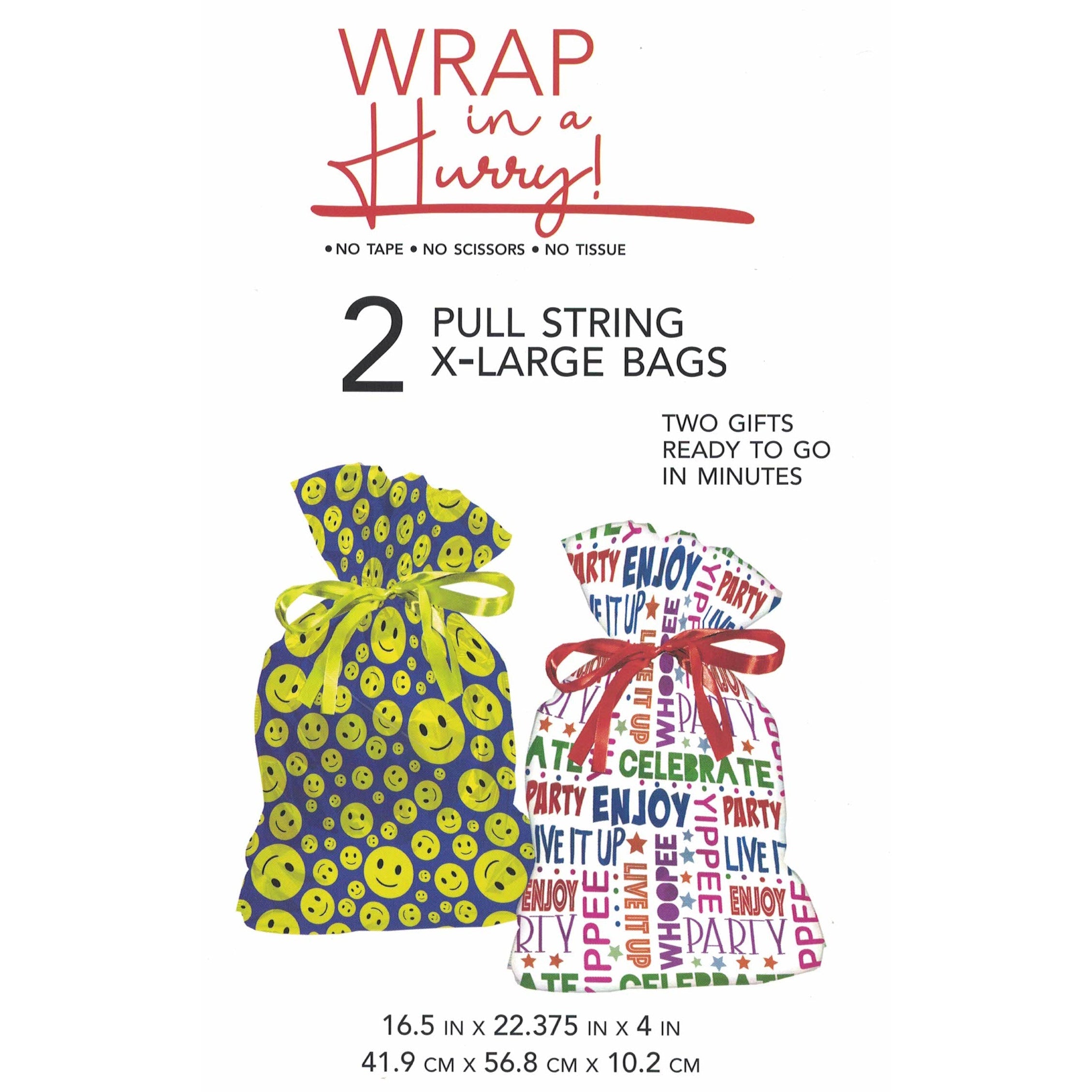 Extra Large Pull String Gift Bags - Smiles and Notions
