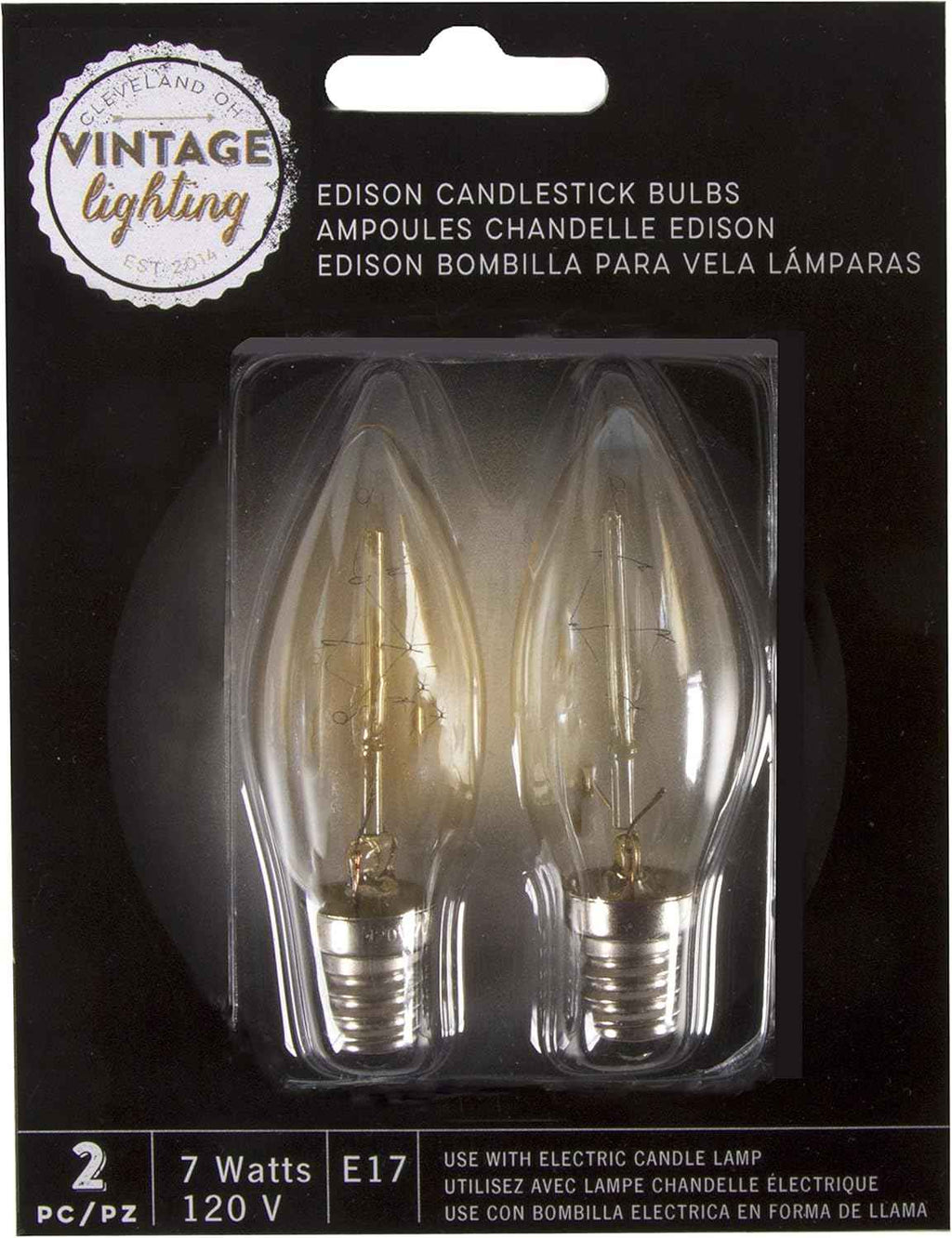 Edison Candlestick Bulbs - E17 - 2 pieces