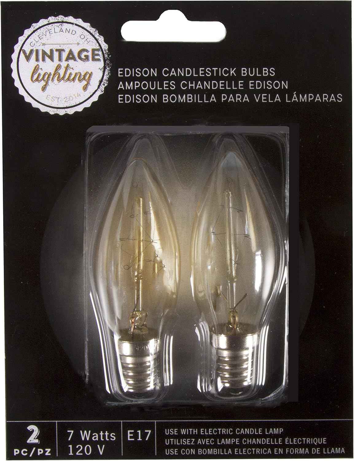 Edison Candlestick Bulbs - E17 - 2 pieces