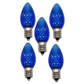 C7 Faceted LED Bulb - 5 Piece - Blue