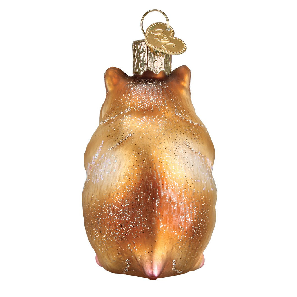 Hamster Glass Ornament