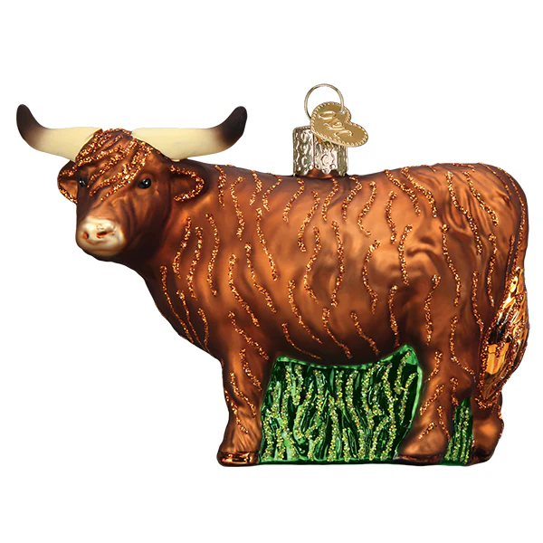 Highland Cow Glass Ornament