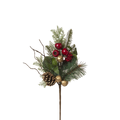 Festive Pine and Berry Floral Pick