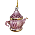 Egyptian Glass Teapot Ornaments - Spiral Pink