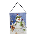 Fiber Optic Lighted Canvas Art - Woodland Snowman