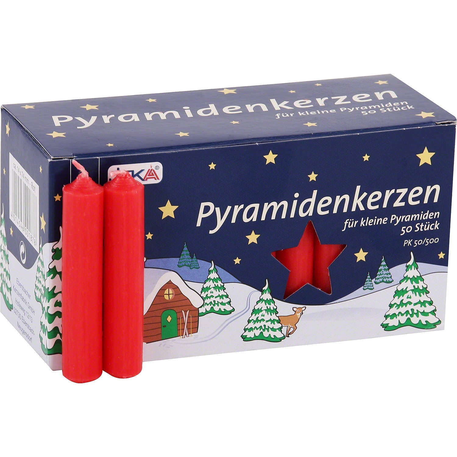Jeka Pyramid Candles 50 pack - Red