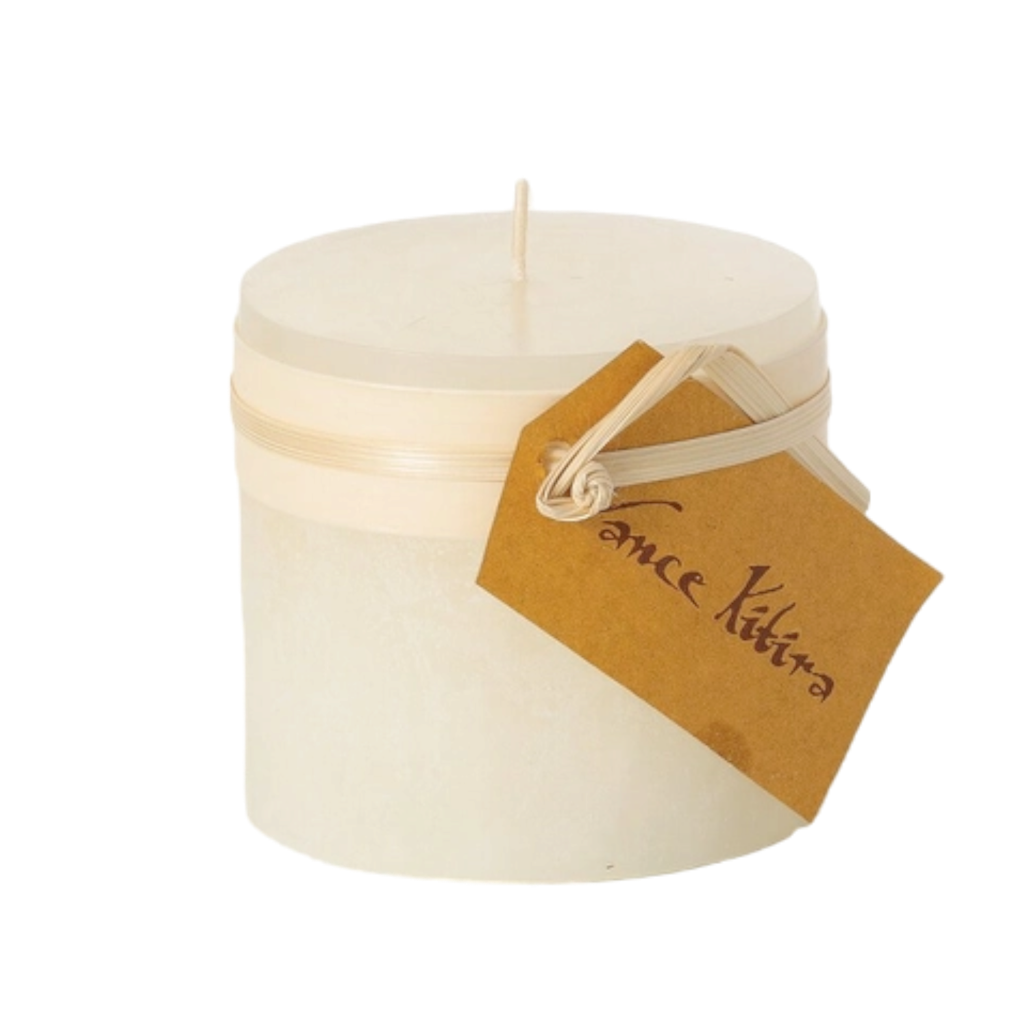 Melon White Timber  Pillar Candle - 3  x 3.25