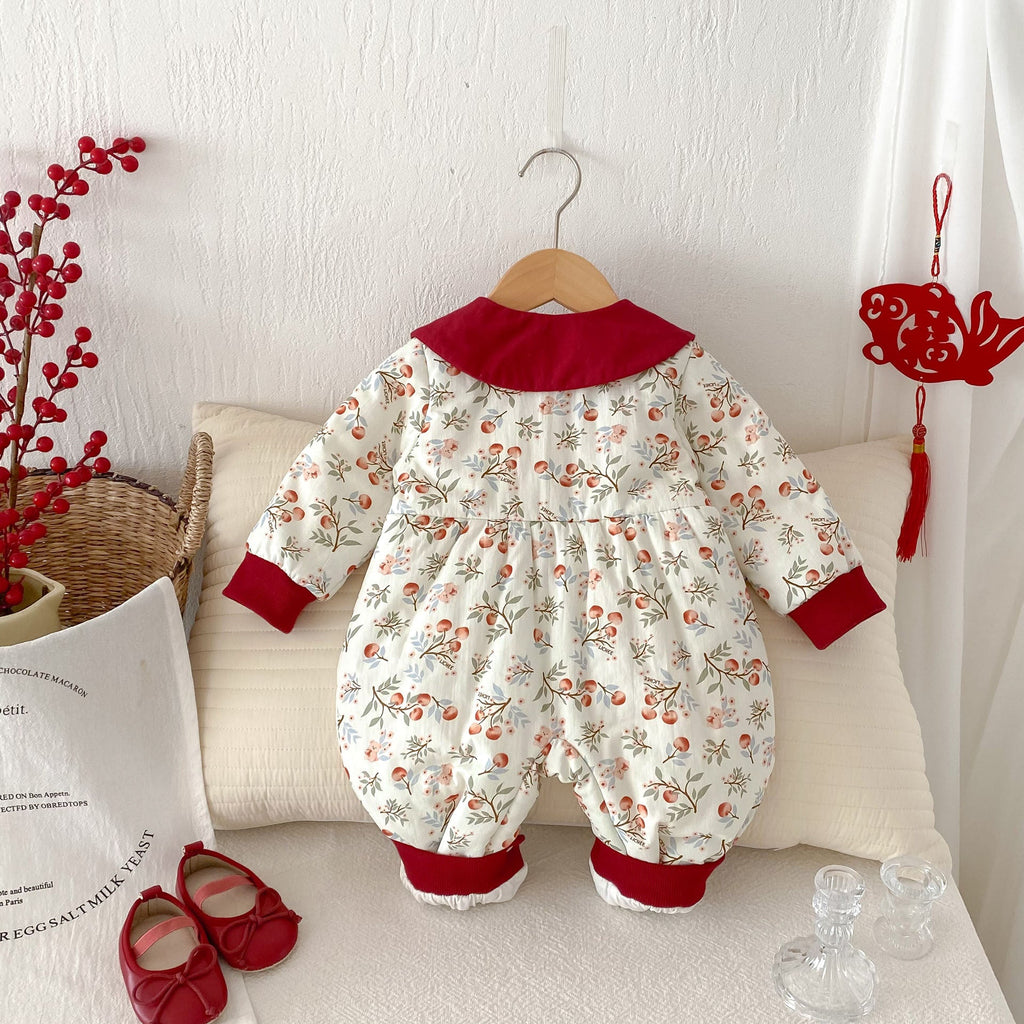 Baby Cotton-padded One-piece Bodysuit Pure Cotton Class A Winter Clothing Warm And Extra-thick