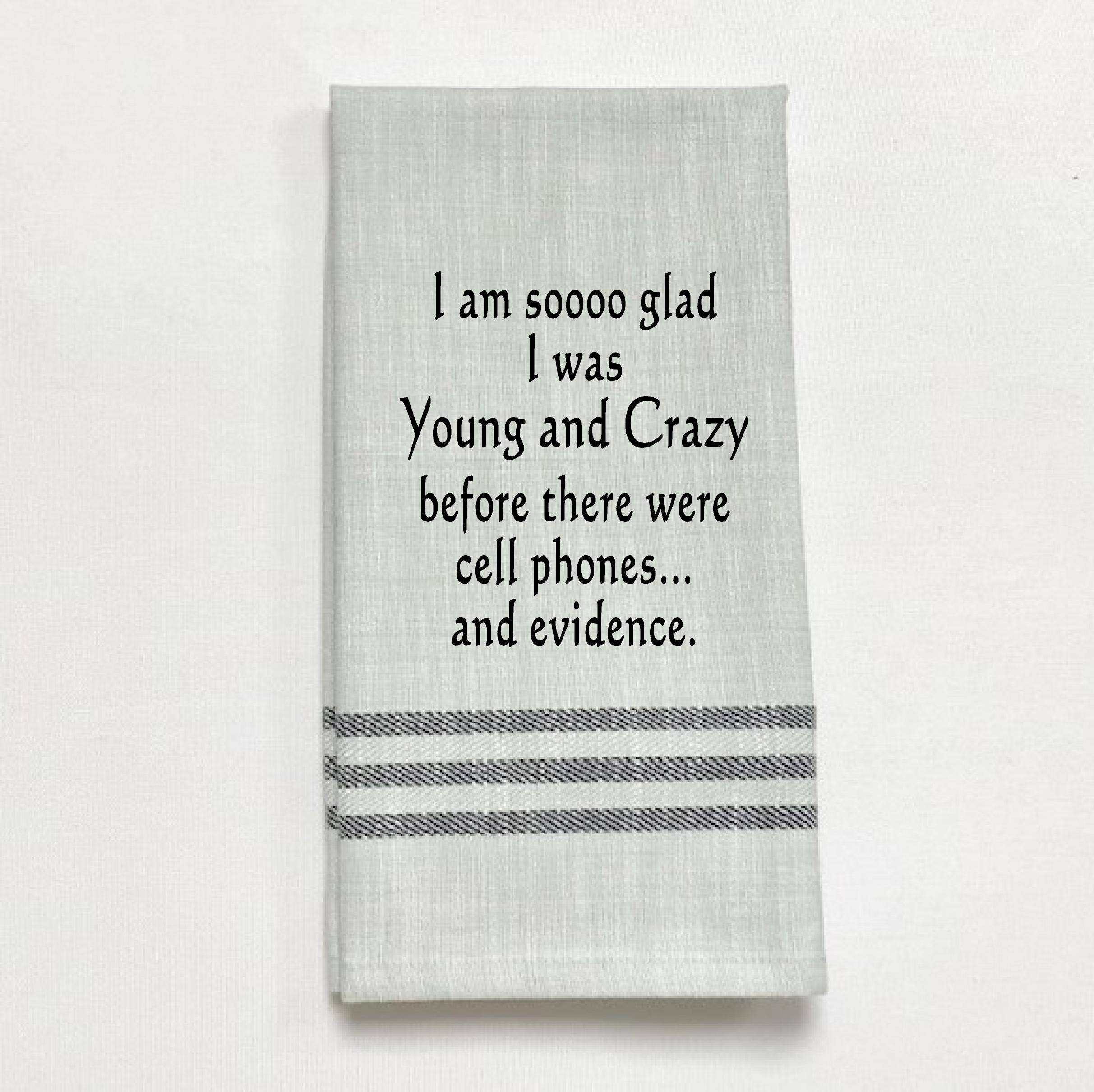 Dish Towel - Young And Crazy - Grey
