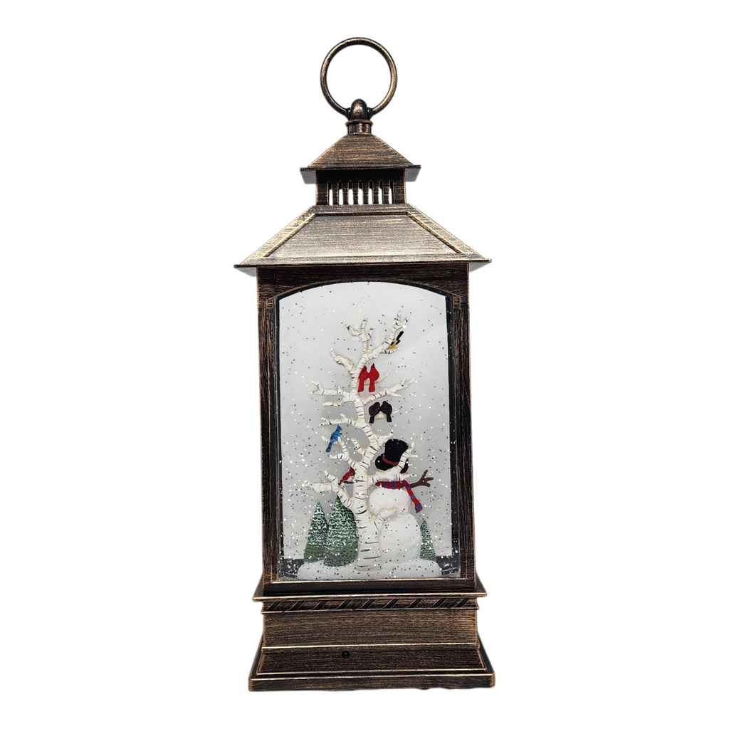 Lighted Spinning Waterglobe Lantern - Frosty and Friends