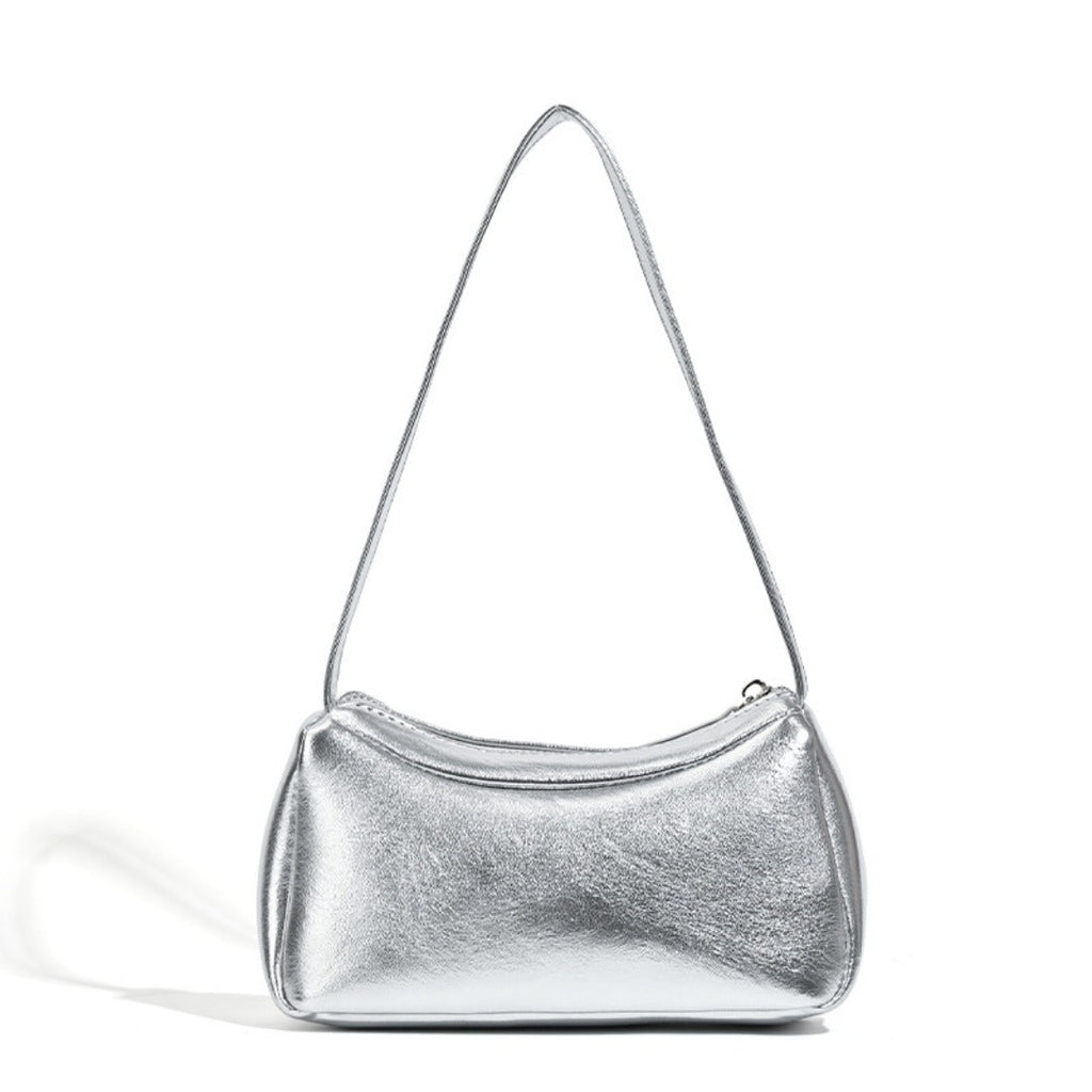 Silver small shoulder bag Design shoulder Bag, Bag Women's Summer Temperament Versatile Shoulder Bag  Hobo Handbag