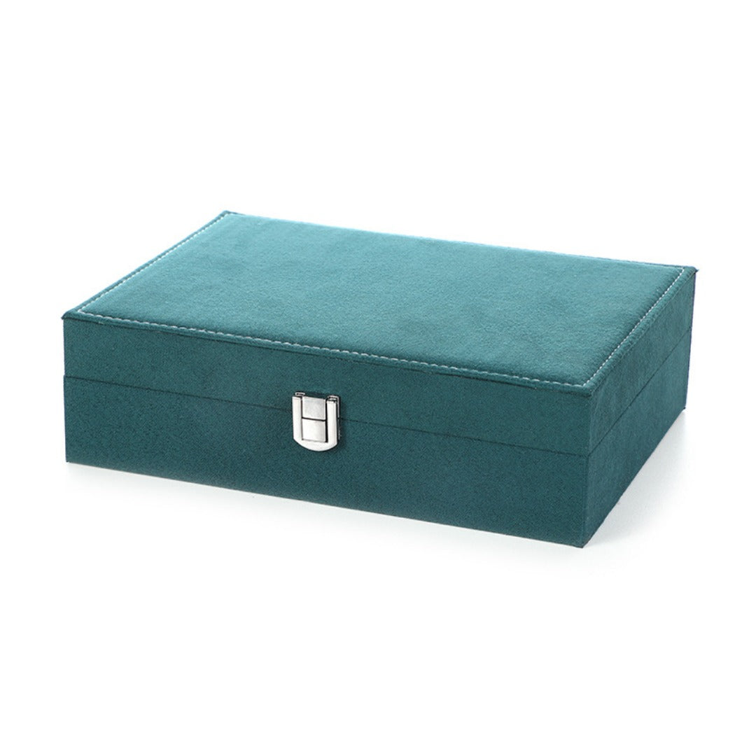 Simple solid color jewelry storage box, large-capacity storage box, classified and sorted multi-layer jewelry box